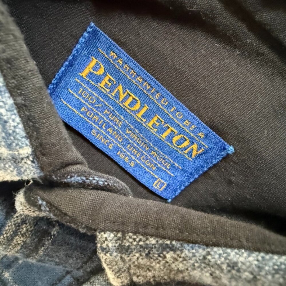 Pendleton Blue and Grey Plaid Button Down Shirt -… - image 3